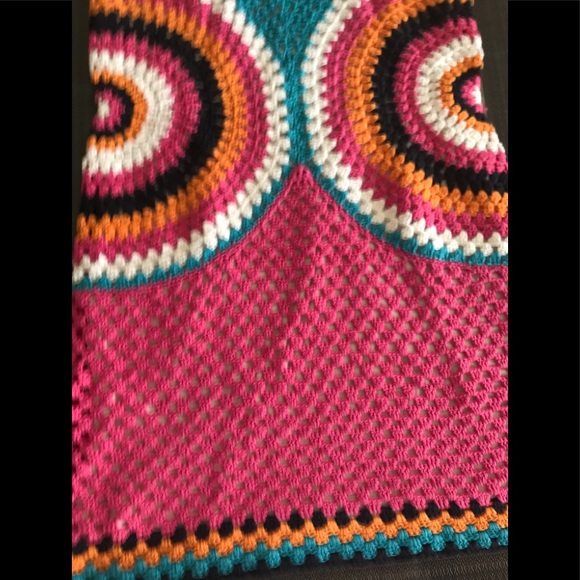 NWT CROCHET MULTICOLOR SWEATER BEACH DRESS 10 - Picture 4 of 6